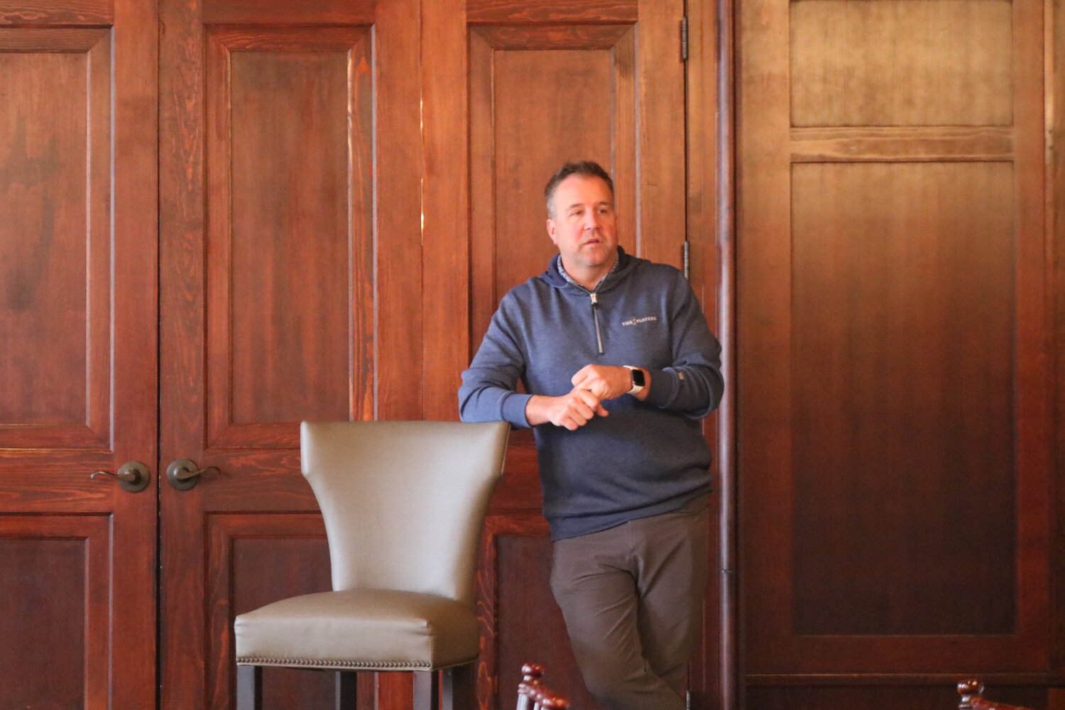 THE PLAYERS executive director Lee Smith speaks during media day at TPC Sawgrass on Feb. 5.